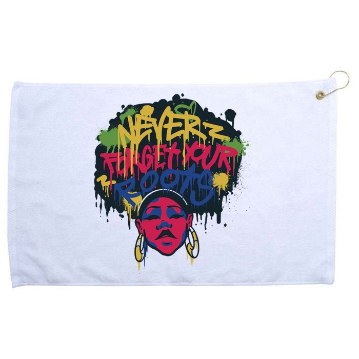 Black History Month Never Forget Your Roots Afro Grommeted Golf Towel