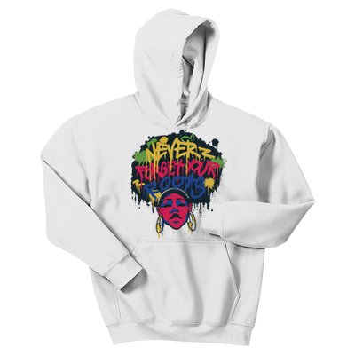 Black History Month Never Forget Your Roots Afro Kids Hoodie