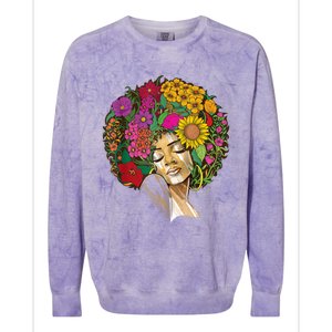 Black History Month Afro Lover Black Strong Women Afro Love Melanin African Girl Colorblast Crewneck Sweatshirt