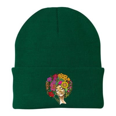 Black History Month Afro Lover Black Strong Women Afro Love Melanin African Girl Knit Cap Winter Beanie