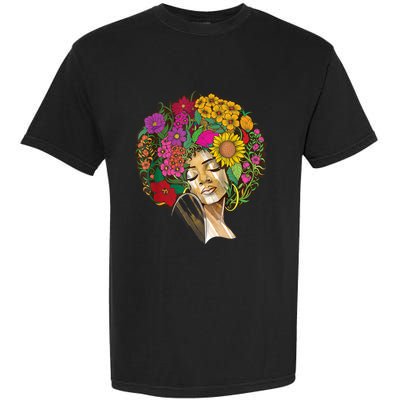 Black History Month Afro Lover Black Strong Women Afro Love Melanin African Girl Garment-Dyed Heavyweight T-Shirt