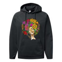 Black History Month Afro Lover Black Strong Women Afro Love Melanin African Girl Performance Fleece Hoodie