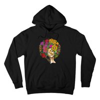 Black History Month Afro Lover Black Strong Women Afro Love Melanin African Girl Hoodie