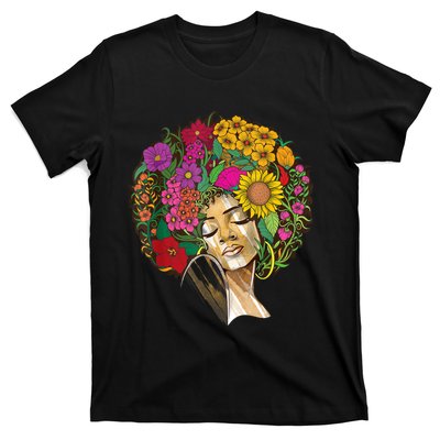 Black History Month Afro Lover Black Strong Women Afro Love Melanin African Girl T-Shirt