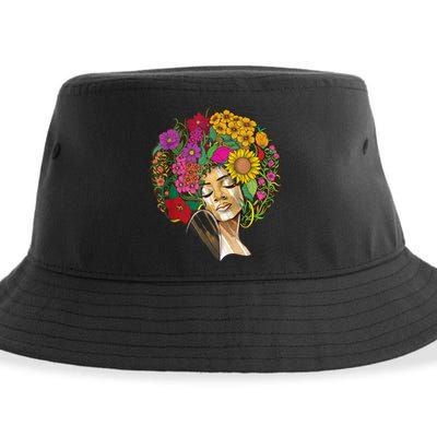 Black History Month Afro Lover Black Strong Women Afro Love Melanin African Girl Sustainable Bucket Hat