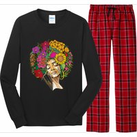 Black History Month Afro Lover Black Strong Women Afro Love Melanin African Girl Long Sleeve Pajama Set