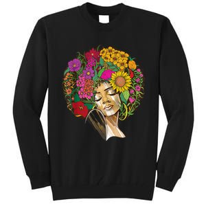 Black History Month Afro Lover Black Strong Women Afro Love Melanin African Girl Tall Sweatshirt