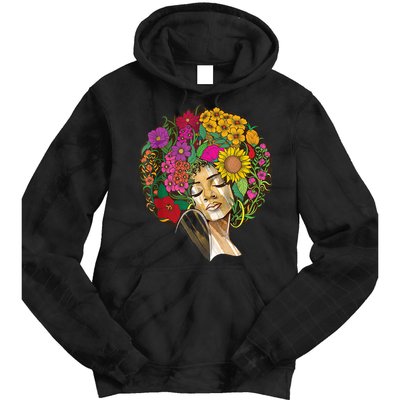 Black History Month Afro Lover Black Strong Women Afro Love Melanin African Girl Tie Dye Hoodie