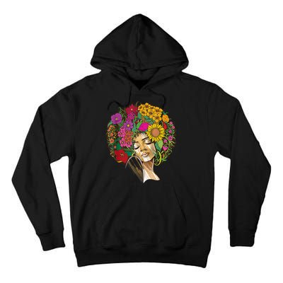 Black History Month Afro Lover Black Strong Women Afro Love Melanin African Girl Tall Hoodie