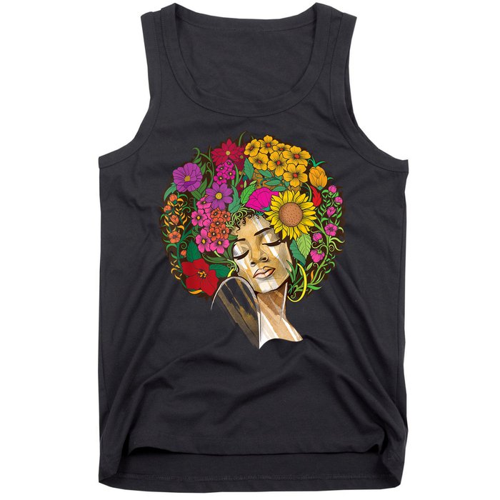 Black History Month Afro Lover Black Strong Women Afro Love Melanin African Girl Tank Top