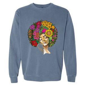 Black History Month Afro Lover Black Strong Women Afro Love Melanin African Girl Garment-Dyed Sweatshirt