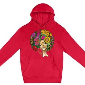 Black History Month Afro Lover Black Strong Women Afro Love Melanin African Girl Premium Pullover Hoodie