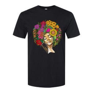 Black History Month Afro Lover Black Strong Women Afro Love Melanin African Girl Softstyle CVC T-Shirt