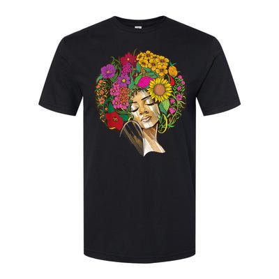 Black History Month Afro Lover Black Strong Women Afro Love Melanin African Girl Softstyle CVC T-Shirt