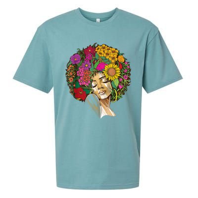 Black History Month Afro Lover Black Strong Women Afro Love Melanin African Girl Sueded Cloud Jersey T-Shirt