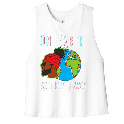 Black History Month Earth Day African American Cool Gift Women's Racerback Cropped Tank