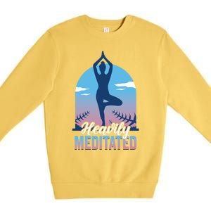 Buddhist Heavily Meditated Meditation Yoga Instructor Gift Premium Crewneck Sweatshirt