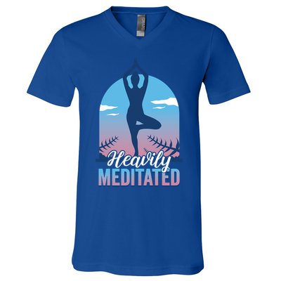 Buddhist Heavily Meditated Meditation Yoga Instructor Gift V-Neck T-Shirt