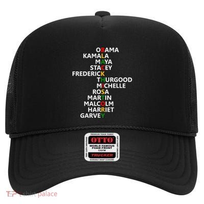 Black History Month Leaders Black History Month High Crown Mesh Back Trucker Hat
