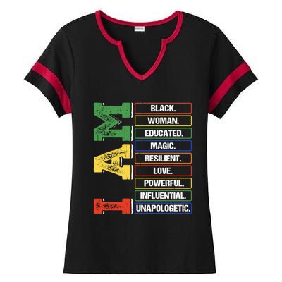 Black History Month I Am Black Educated Melanin Blm Gift Ladies Halftime Notch Neck Tee