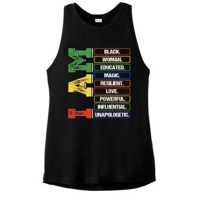 Black History Month I Am Black Educated Melanin Blm Gift Ladies PosiCharge Tri-Blend Wicking Tank