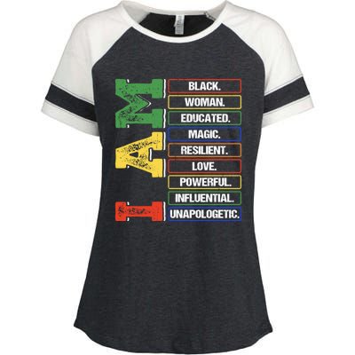 Black History Month I Am Black Educated Melanin Blm Gift Enza Ladies Jersey Colorblock Tee