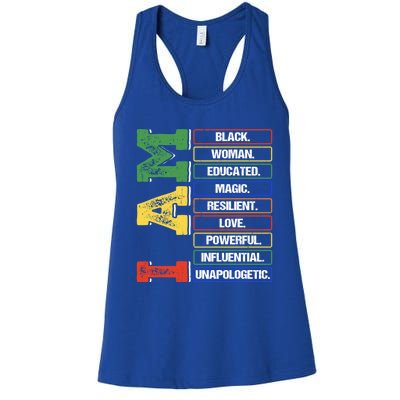 Black History Month I Am Black Educated Melanin Blm Gift Women's Racerback Tank