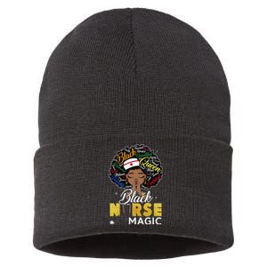 Black History Nurse African American Pride Afro Sustainable Knit Beanie