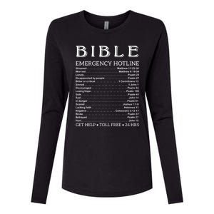 Bible Hotline Numbers Emergency Scripture Gift Womens Cotton Relaxed Long Sleeve T-Shirt