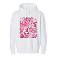 Bruh Happy New Year 2025 Family New Years Eve Party Girl Garment-Dyed Fleece Hoodie