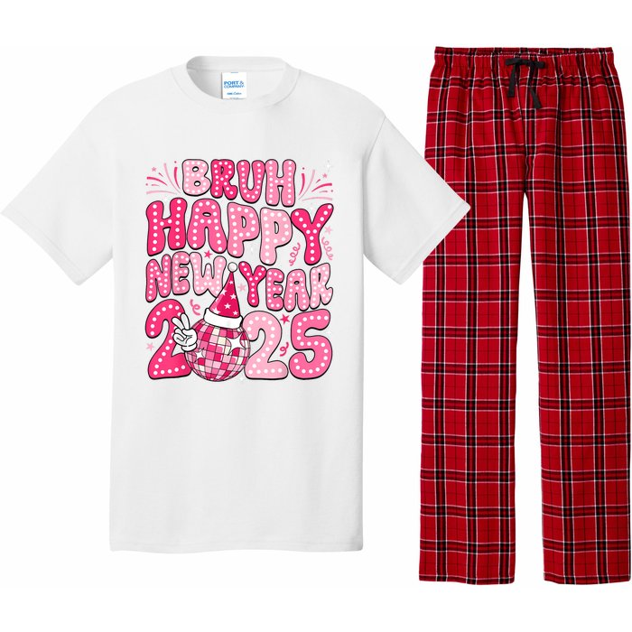 Bruh Happy New Year 2025 Family New Years Eve Party Girl Pajama Set