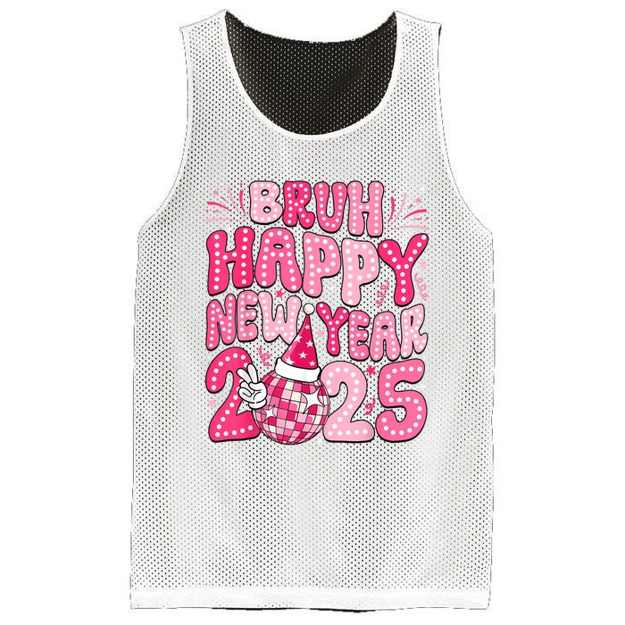 Bruh Happy New Year 2025 Family New Years Eve Party Girl Mesh Reversible Basketball Jersey Tank