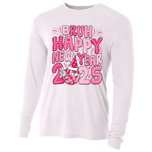 Bruh Happy New Year 2025 Family New Years Eve Party Girl Cooling Performance Long Sleeve Crew