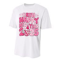 Bruh Happy New Year 2025 Family New Years Eve Party Girl Performance Sprint T-Shirt