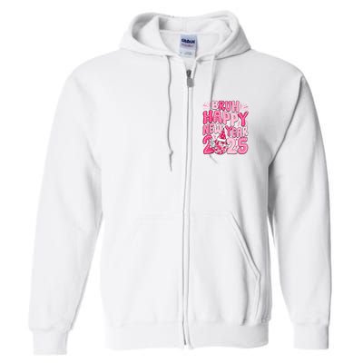 Bruh Happy New Year 2025 Family New Years Eve Party Girl Full Zip Hoodie