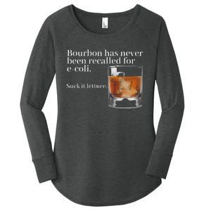 Bourbon Has Never Been Recalled For Ecoli Suck It Lettuce Women's Perfect Tri Tunic Long Sleeve Shirt