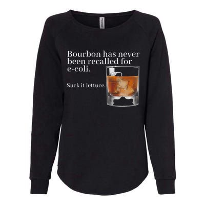 Bourbon Has Never Been Recalled For Ecoli Suck It Lettuce Womens California Wash Sweatshirt