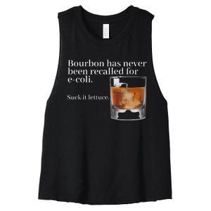 Bourbon Has Never Been Recalled For Ecoli Suck It Lettuce Women's Racerback Cropped Tank