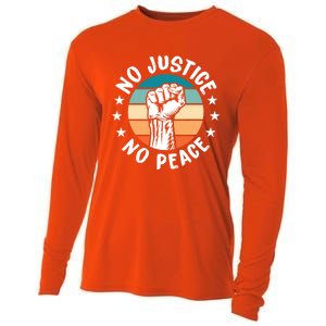 Black History No Peace No Justice African American Funny Gift Meaningful Gift Cooling Performance Long Sleeve Crew