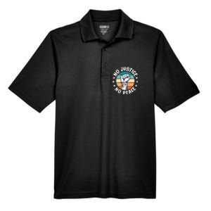 Black History No Peace No Justice African American Funny Gift Meaningful Gift Men's Origin Performance Pique Polo