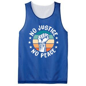 Black History No Peace No Justice African American Funny Gift Meaningful Gift Mesh Reversible Basketball Jersey Tank