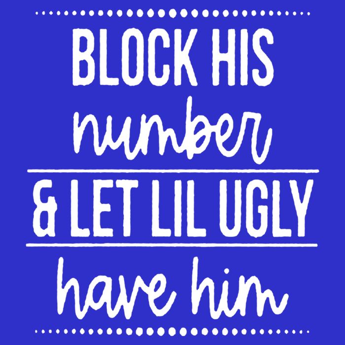 Block His Number And Let Lil Ugly Have Him Funny Break Up Gift Stripe Pom Pom Beanie
