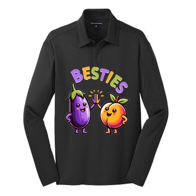 Besties Hilarious Naughty Humor Joke Saying Gag  Silk Touch Performance Long Sleeve Polo