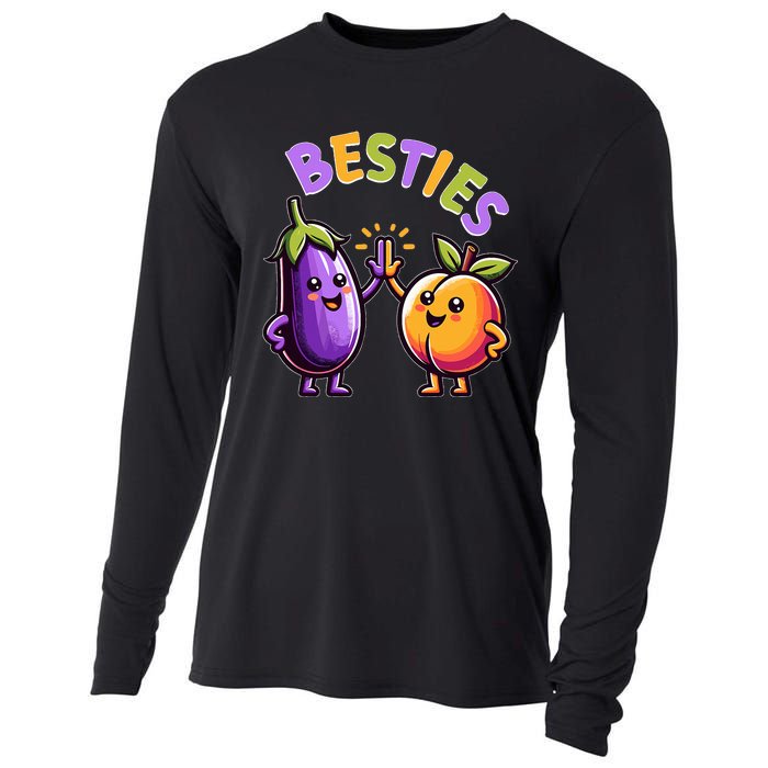 Besties Hilarious Naughty Humor Joke Saying Gag  Cooling Performance Long Sleeve Crew