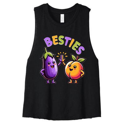 Besties Hilarious Naughty Humor Joke Saying Gag  Women's Racerback Cropped Tank