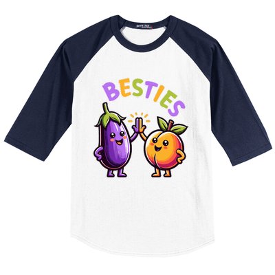 Besties Hilarious Naughty Humor Joke Saying Gag  Baseball Sleeve Shirt