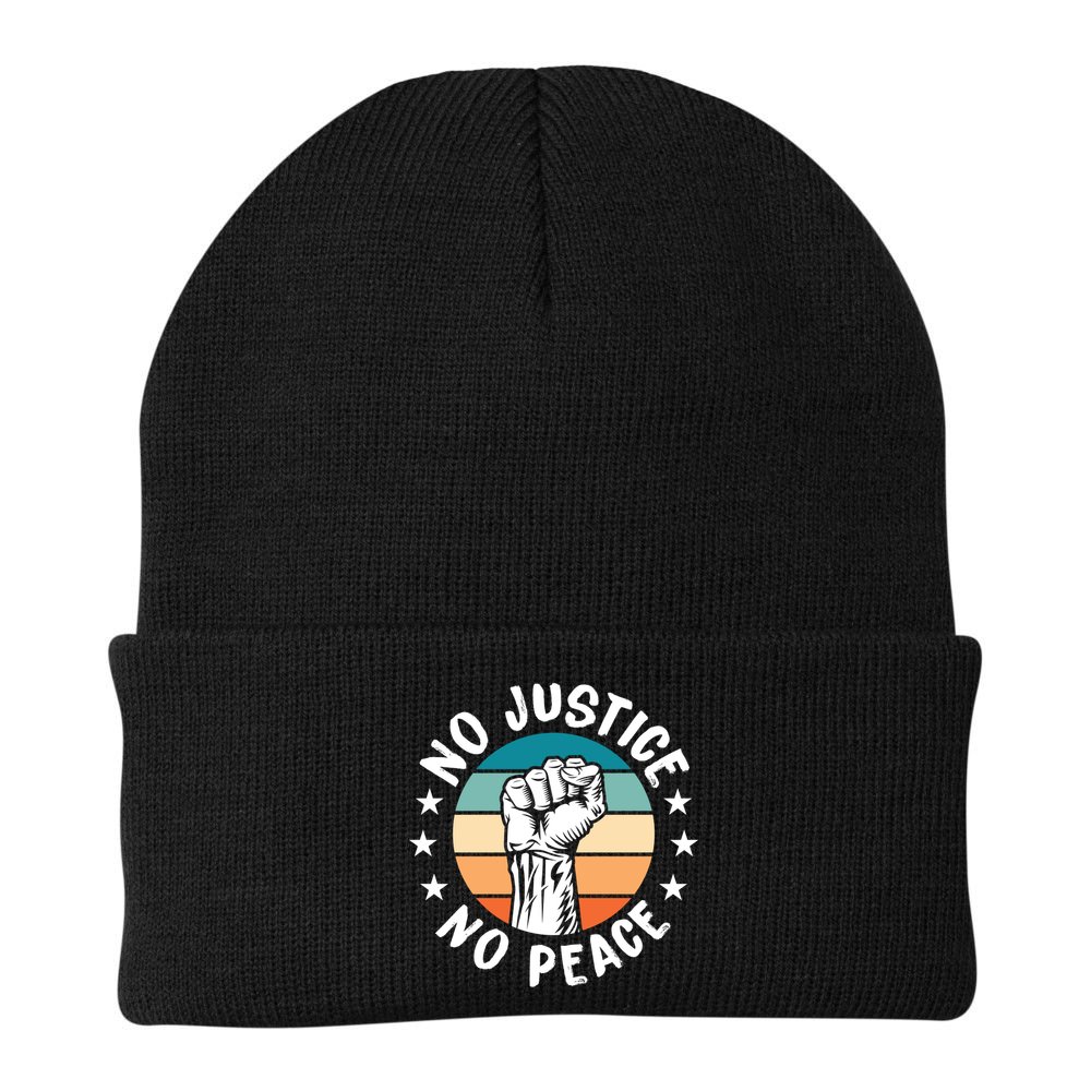 Black History No Peace No Justice African American Funny Gift Beanie