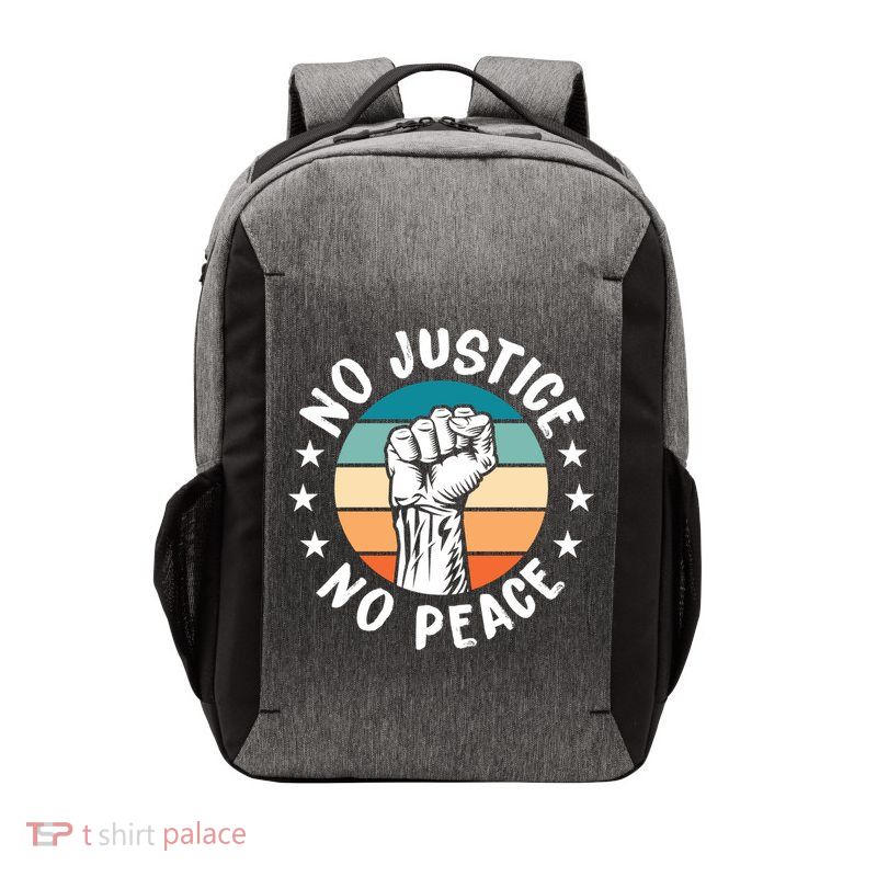Black History No Peace No Justice African American Funny Gift Vector Backpack