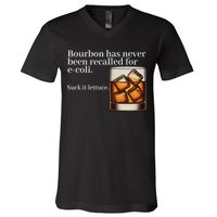 Bourbon Has Never Been Recalled For Ecoli Suck It Lettuce V-Neck T-Shirt