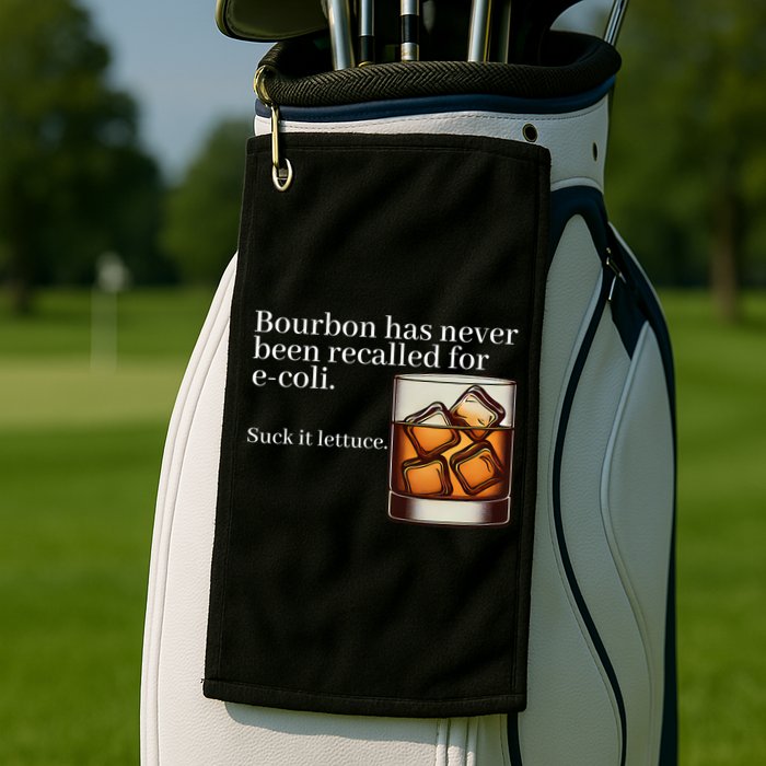 Bourbon Has Never Been Recalled For Ecoli Suck It Lettuce Golf Towel